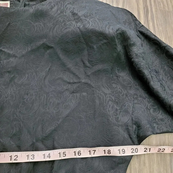 Vintage Maggy London by Jeannene Booher SILK Dress 12 Black Paisley Whimsigoth - Picture 7 of 12